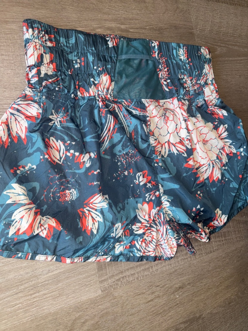FP Movement by Free People Navy Floral Elastic-Waist Athletic Shorts Sz L - Picture 5 of 10